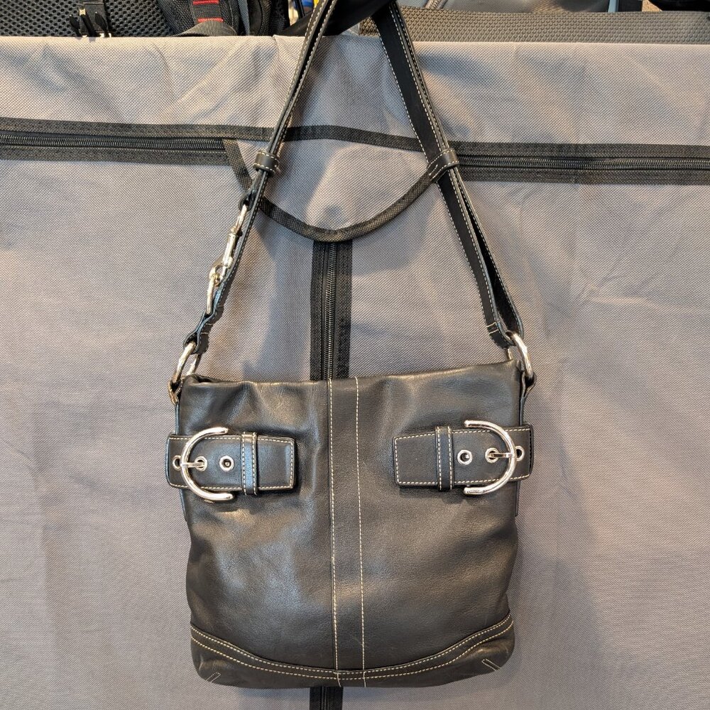 Coach, Vintage Soho Slim Buckle Shoulder Bag - Black, Style 1452